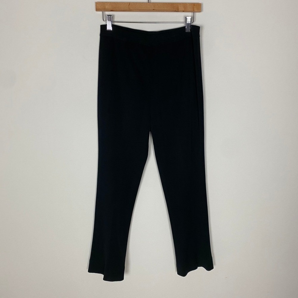 Ming‎ Wang Straight Leg Knit Pull On Stretch Pants Black Womens Small Dressy